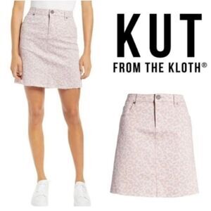 KUT From The Kloth Margaret Raw Hem & Light Distressed Mini Skirt NWT